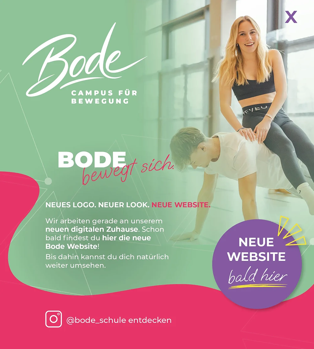 Bode Berufsfachschule - Ankündigung neue Website - Tablet Template